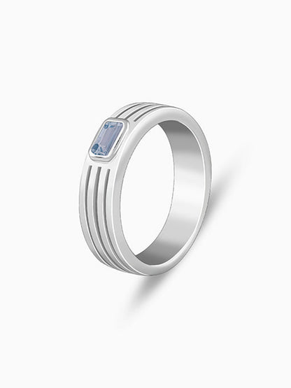 Silver Topaz Crown Ring For Him