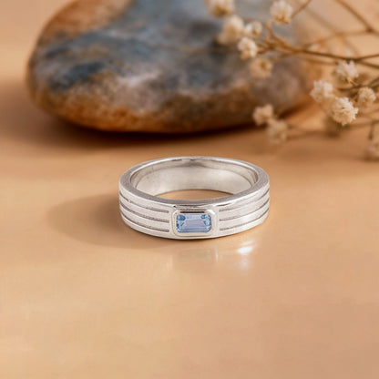 Silver Topaz Crown Ring For Him