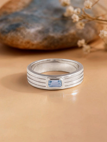 Silver Topaz Crown Ring For Him