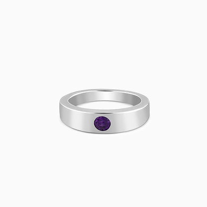 Silver Classic Amethyst Ring For Him