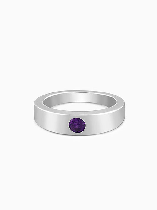 Silver Classic Amethyst Ring For Him