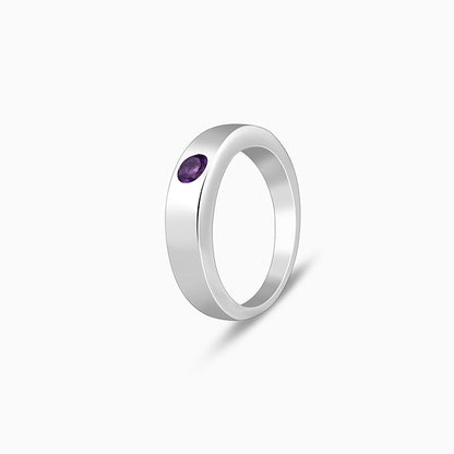 Silver Classic Amethyst Ring For Him