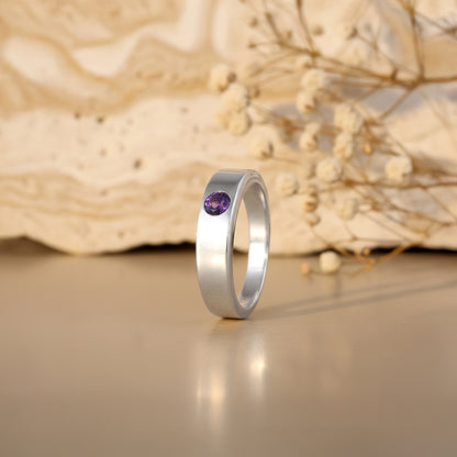 Silver Classic Amethyst Ring For Him