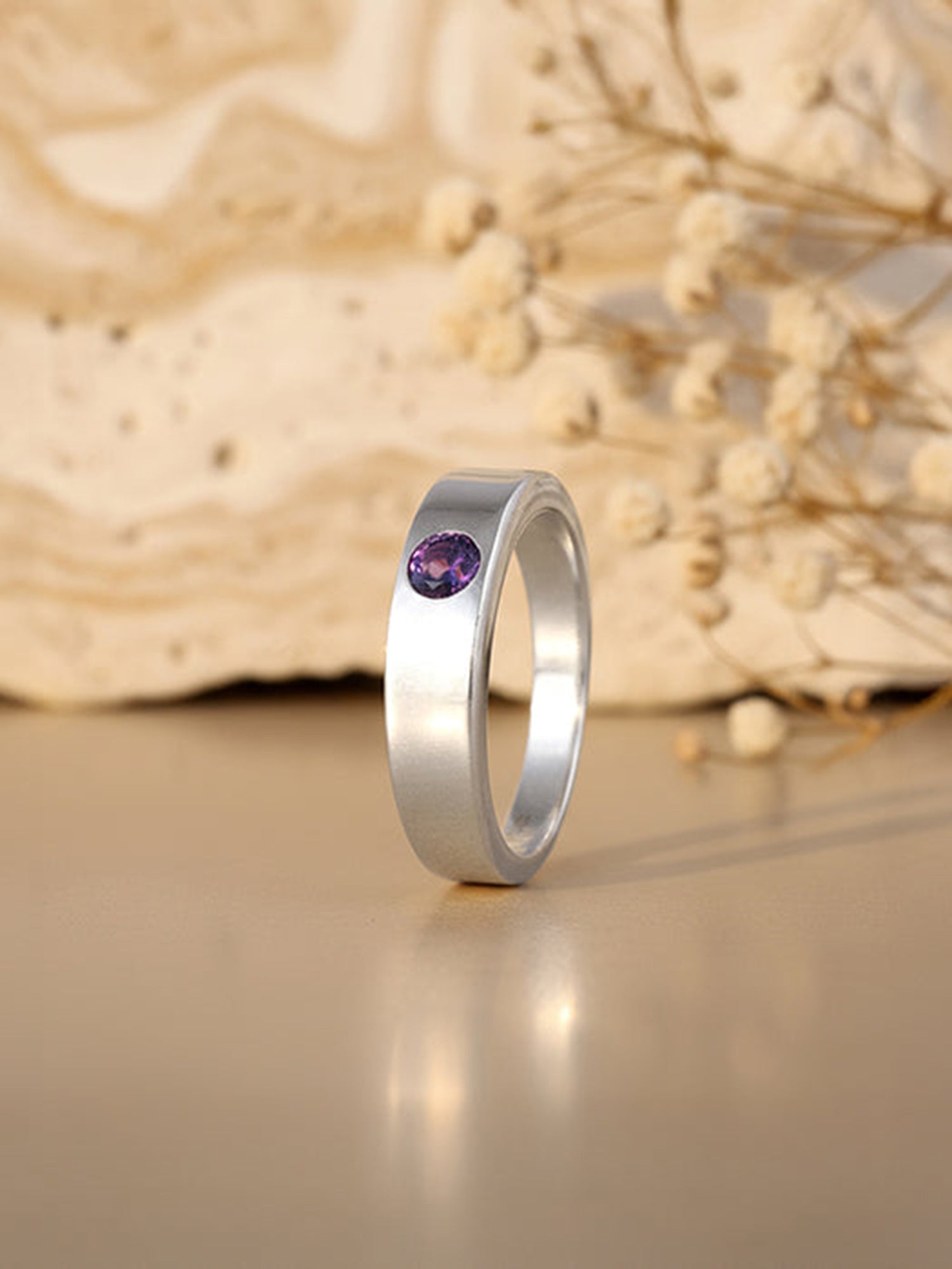 Silver Classic Amethyst Ring For Him