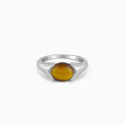 Silver Tiger Eye Men Ring For Him