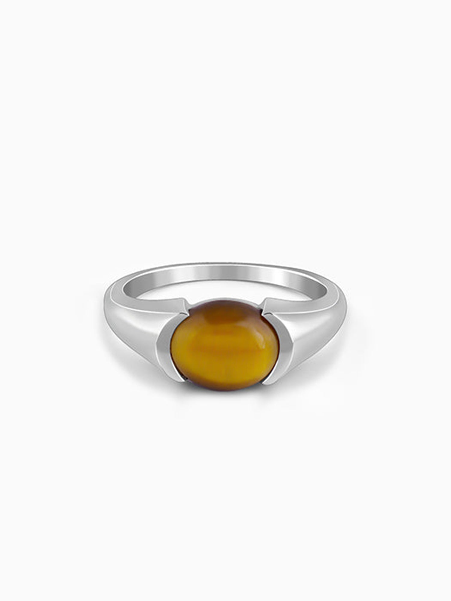 Silver Tiger Eye Men Ring For Him