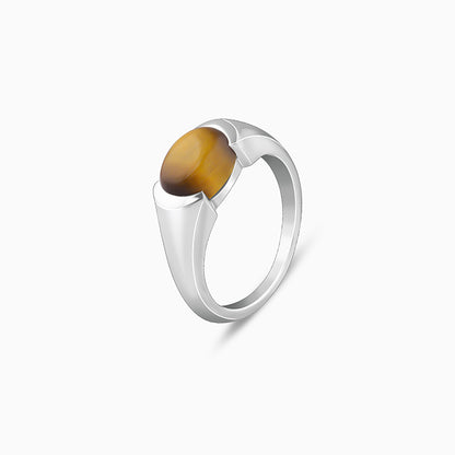Silver Tiger Eye Men Ring For Him