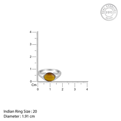 Silver Tiger Eye Men Ring For Him