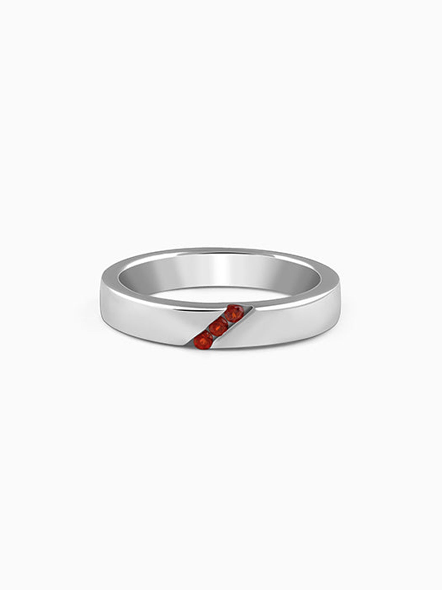 Silver Trend Garnet Ring For Him