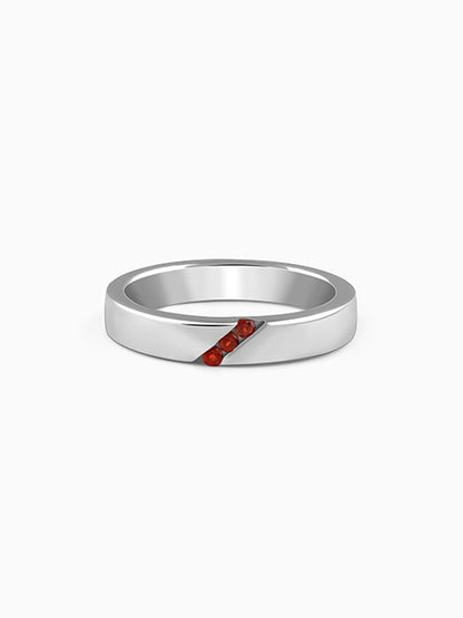 Silver Trend Garnet Ring For Him