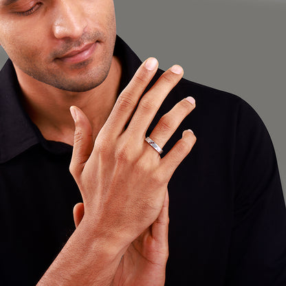 Silver Trend Garnet Ring For Him