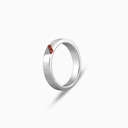 Silver Trend Garnet Ring For Him