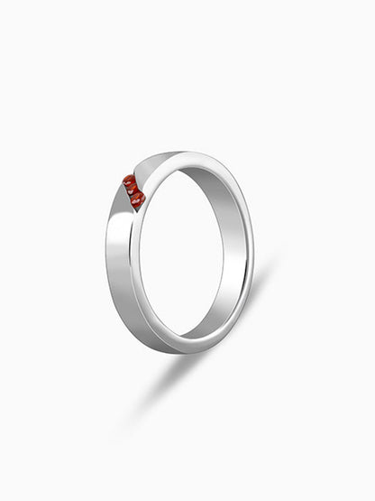 Silver Trend Garnet Ring For Him