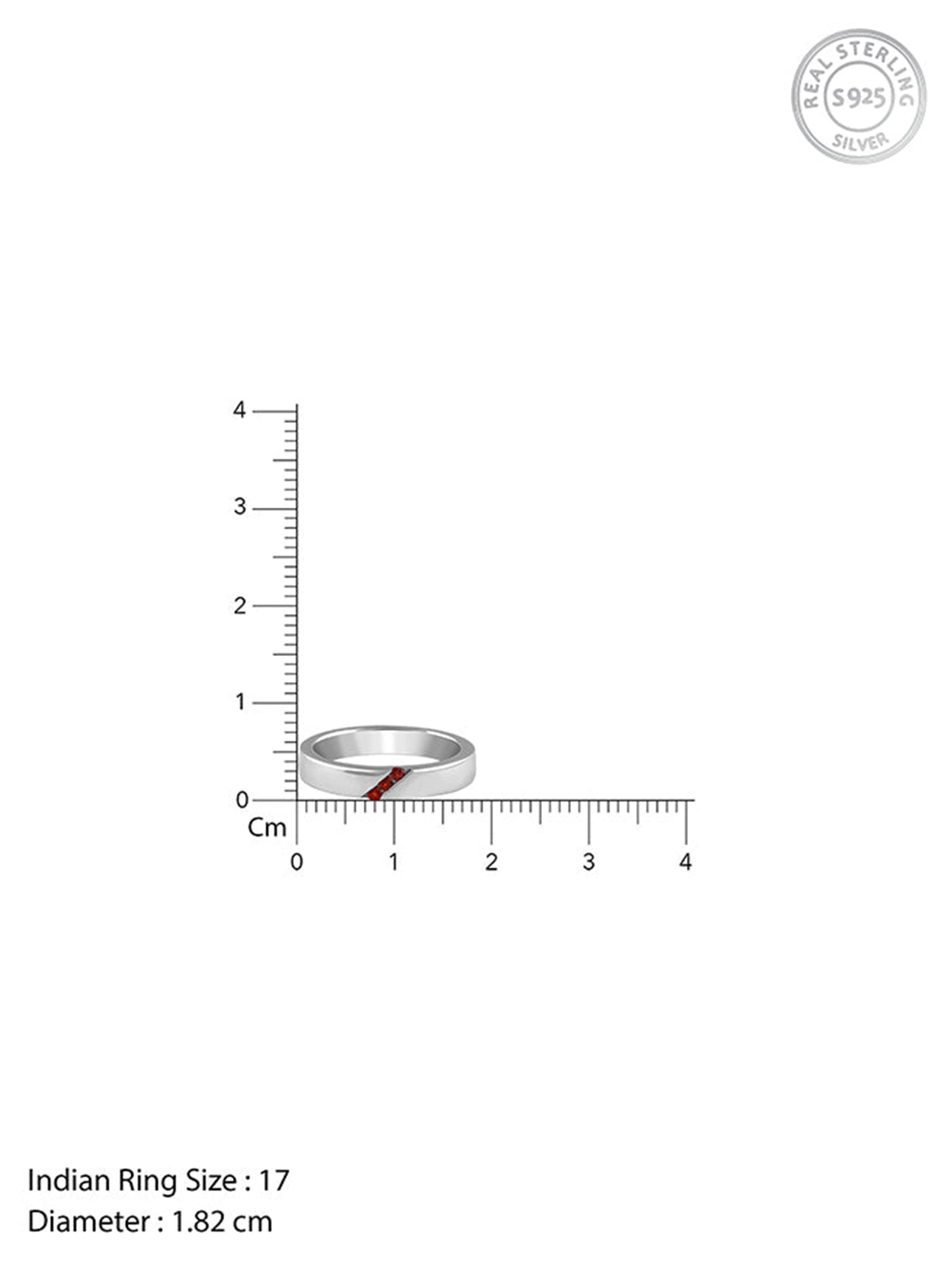 Silver Trend Garnet Ring For Him