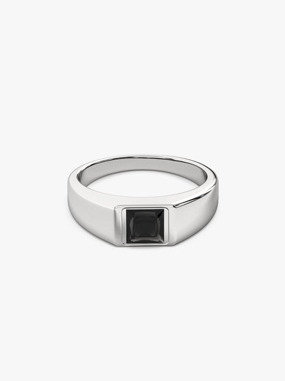 Silver Prince Onyx Ring For Him (Size 17)