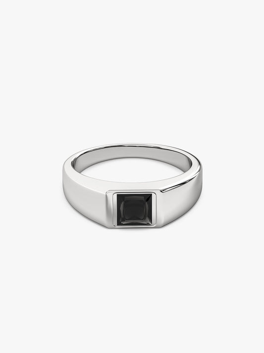 Silver Prince Onyx Ring For Him (Size 17)
