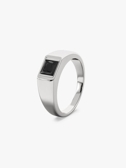 Silver Prince Onyx Ring For Him (Size 17)