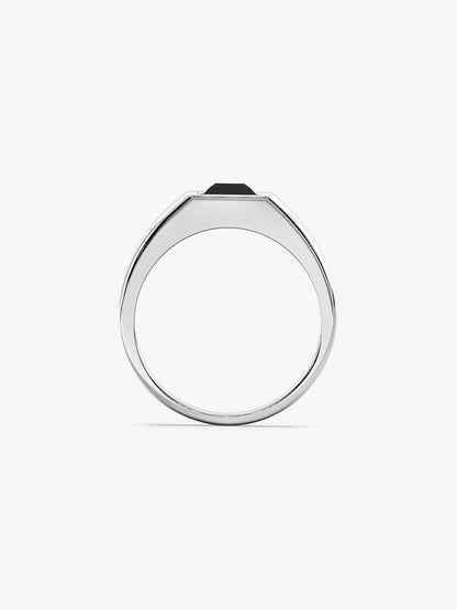 Silver Prince Onyx Ring For Him (Size 17)