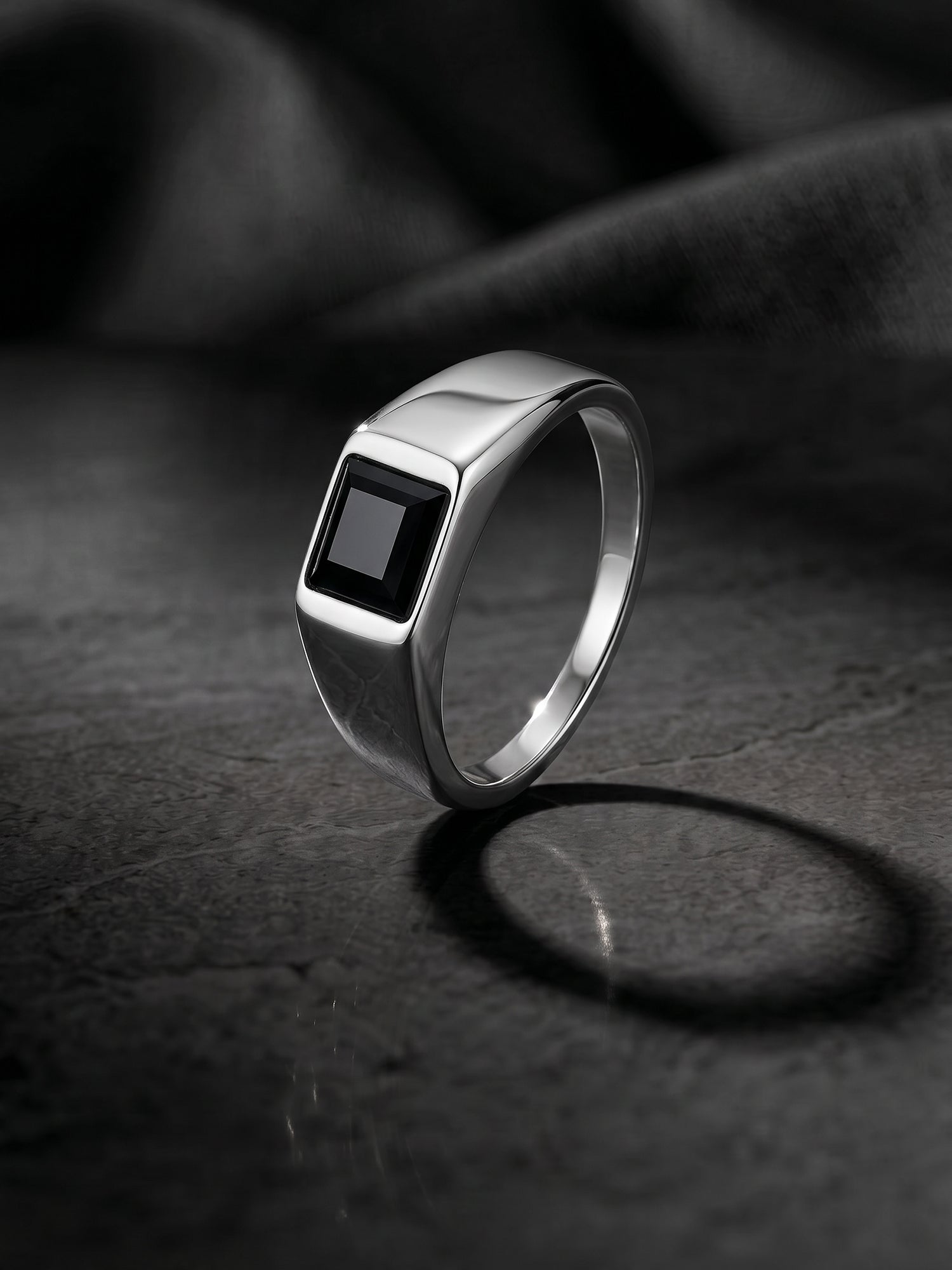 Silver Prince Onyx Ring For Him (Size 17)