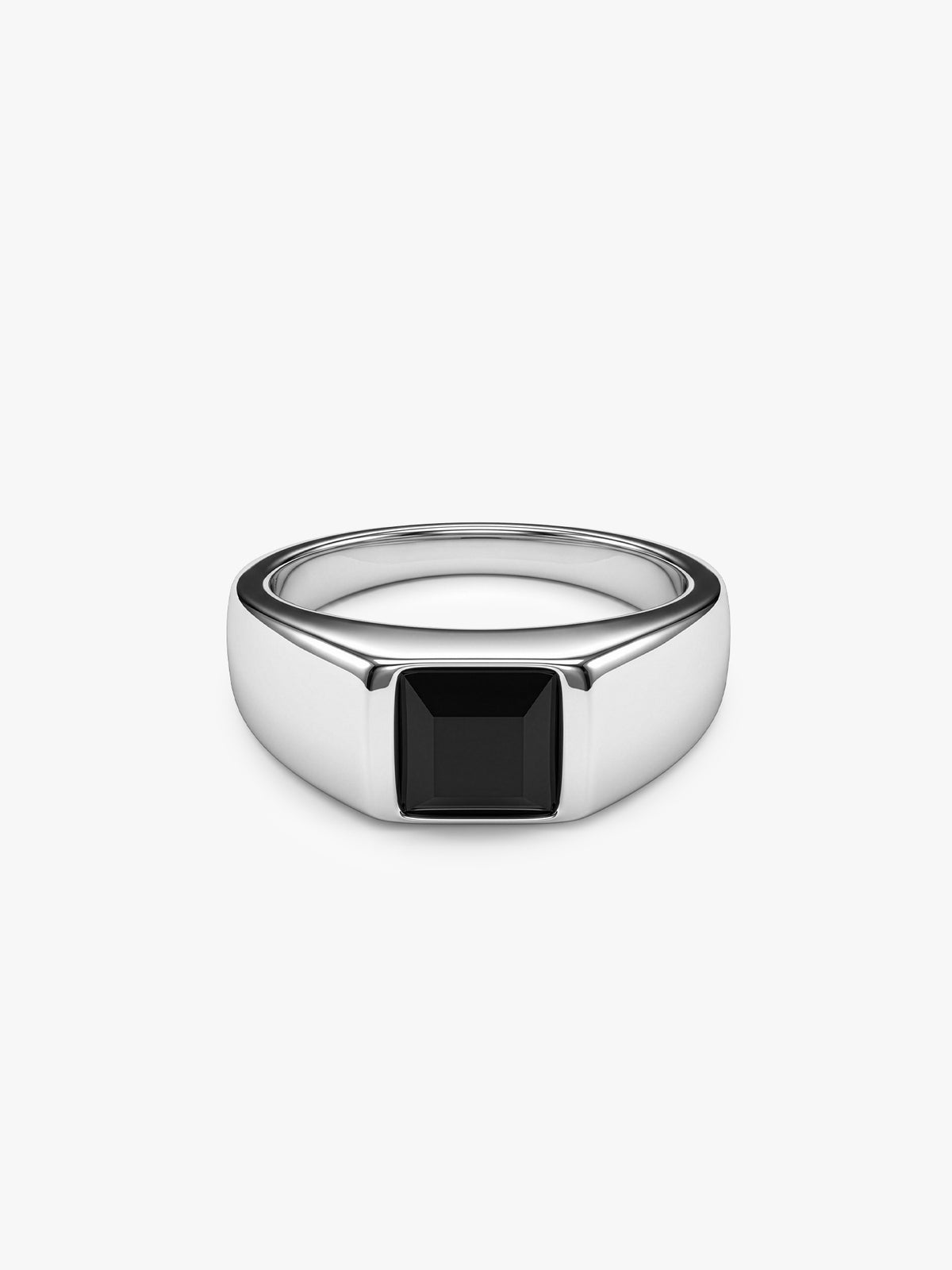Silver Prince Onyx Ring For Him (Size 20)