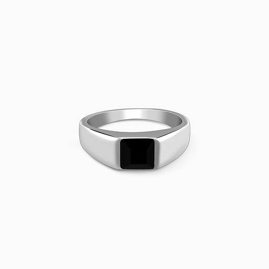 Silver Prince Onyx Ring For Him (Size 20)