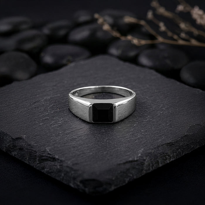 Silver Prince Onyx Ring For Him (Size 20) – GIVA