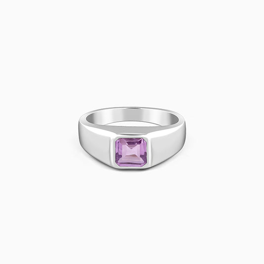 Silver Violet Edge Ring For Him