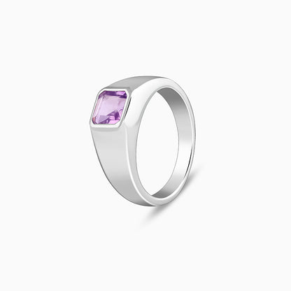 Silver Violet Edge Ring For Him