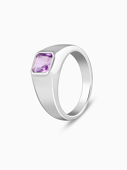 Silver Violet Edge Ring For Him