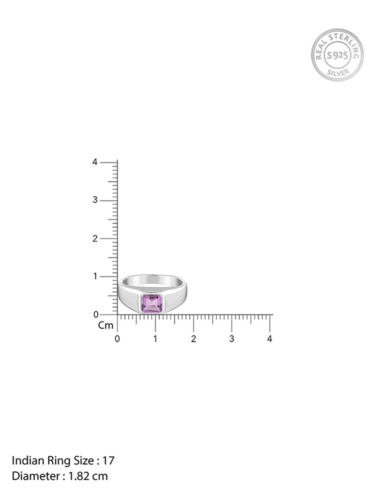 Silver Violet Edge Ring For Him