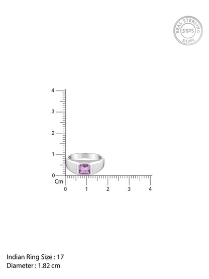Silver Violet Edge Ring For Him