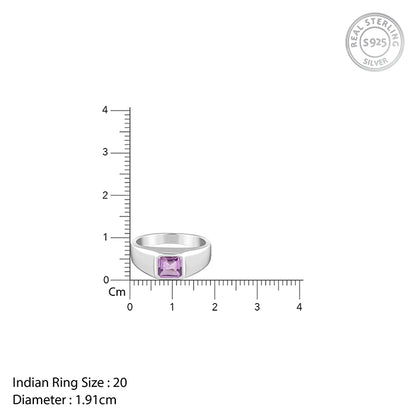 Silver Violet Edge Ring For Him