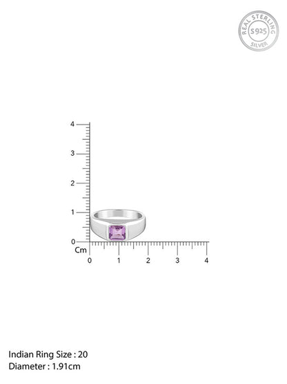 Silver Violet Edge Ring For Him