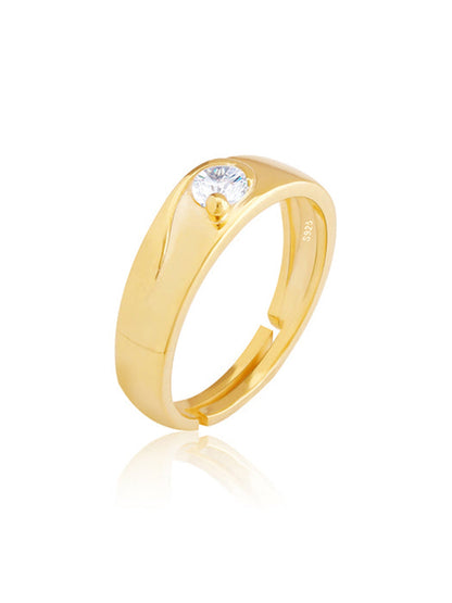 Golden Glowing in Love Couple Rings