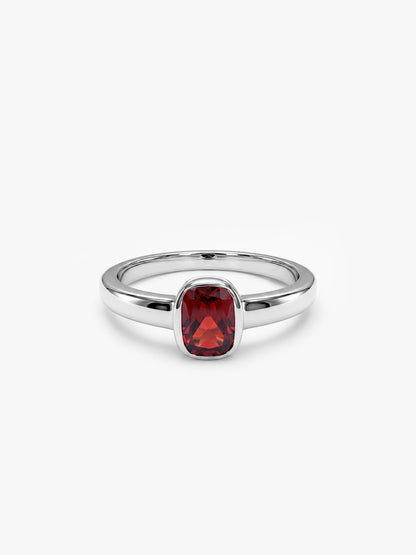 Silver Garnet Ring For Him