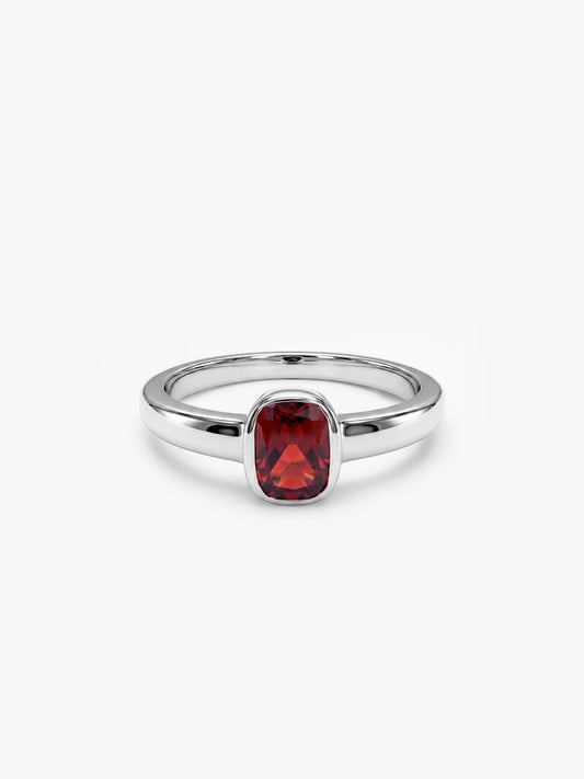 Silver Garnet Ring For Him