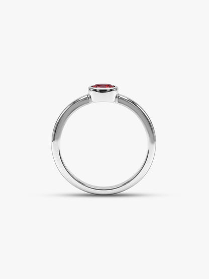 Silver Garnet Ring For Him