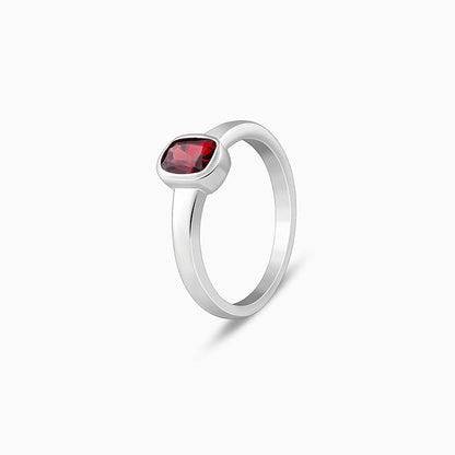 Silver Garnet Ring For Him