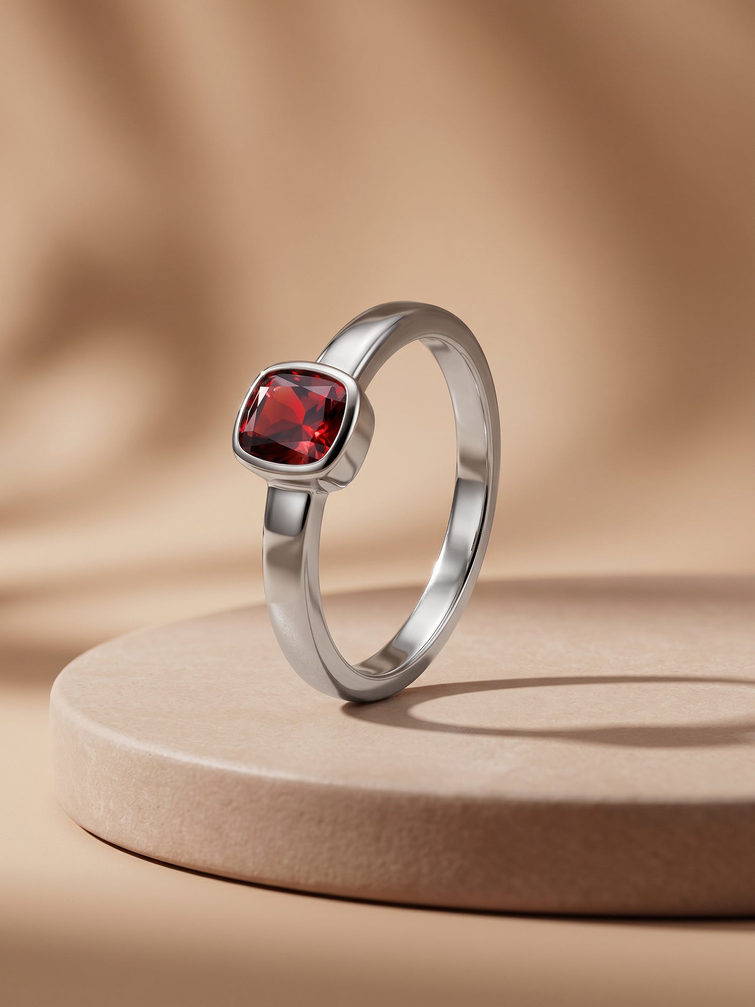Silver Garnet Ring For Him
