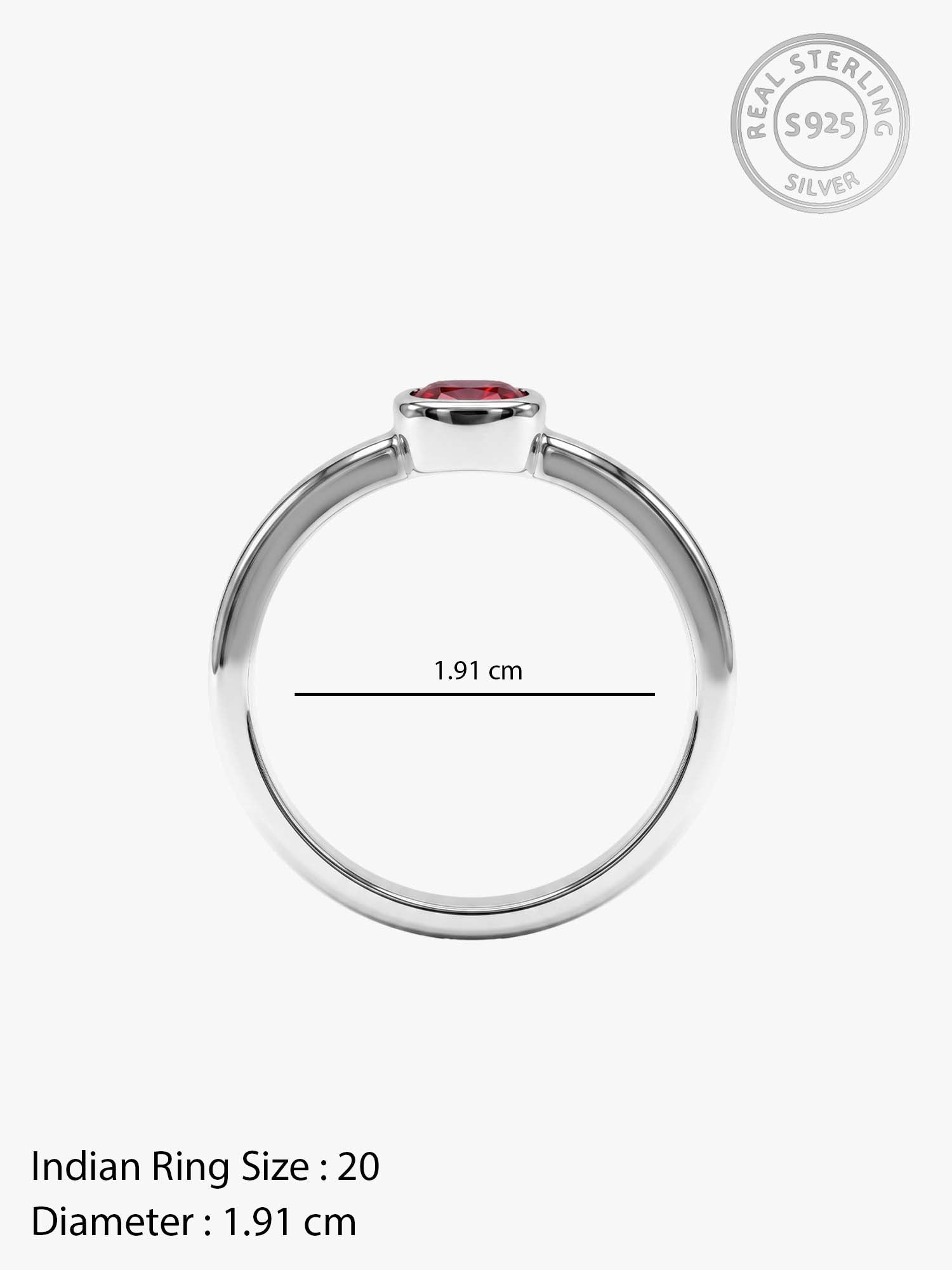 Silver Garnet Ring For Him