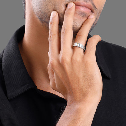 Silver Citrine Blaze Ring For Him