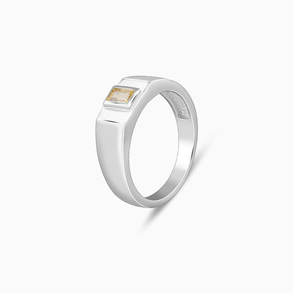 Silver Citrine Blaze Ring For Him
