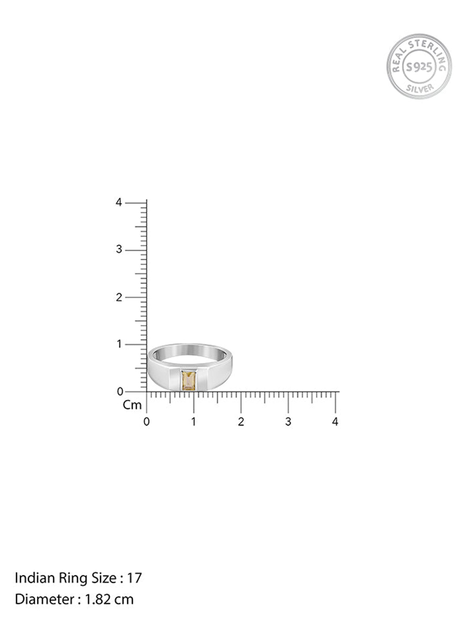 Silver Citrine Blaze Ring For Him