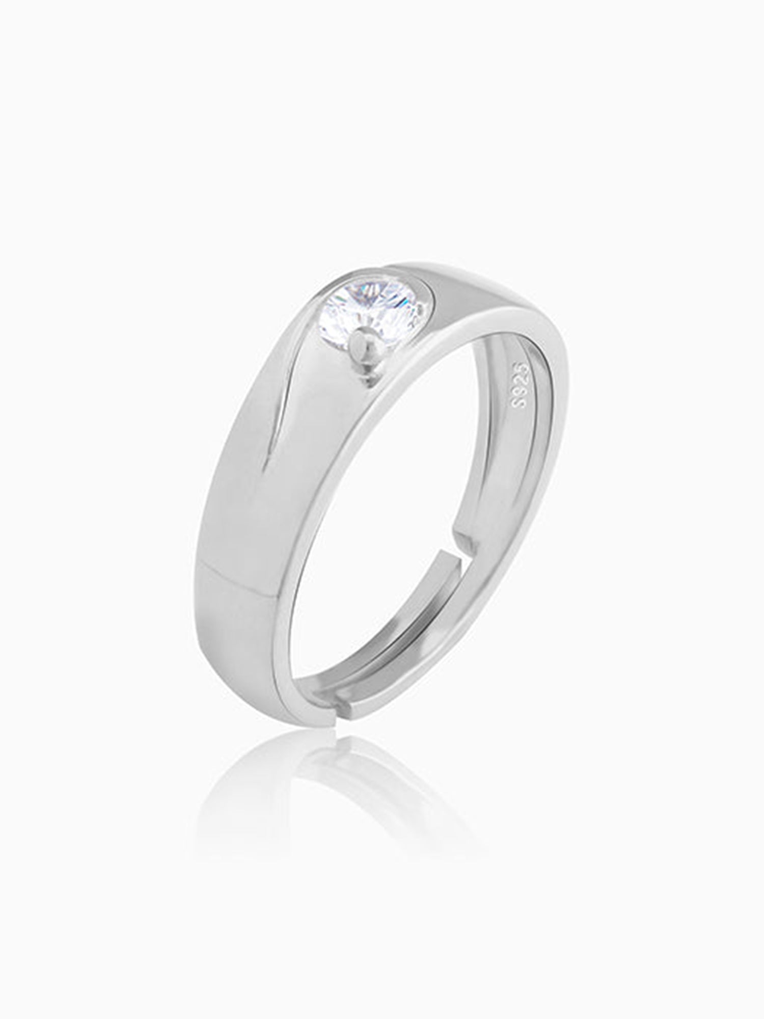 Silver Glowing in Love Couple Rings