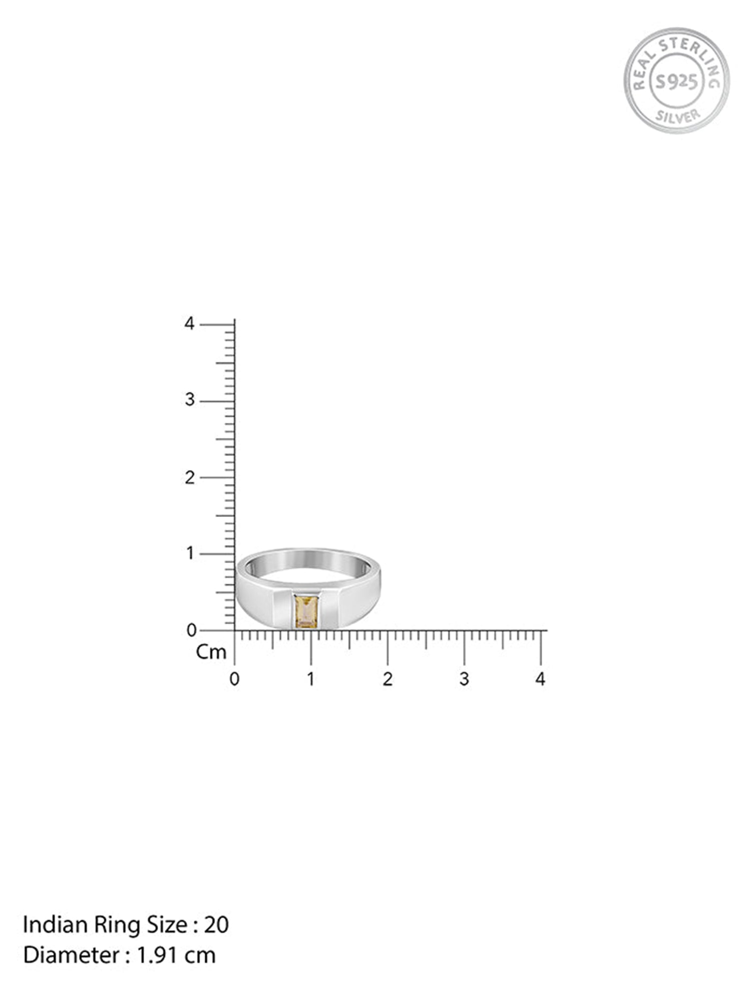 Silver Citrine Blaze Ring For Him