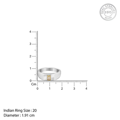 Silver Citrine Blaze Ring For Him