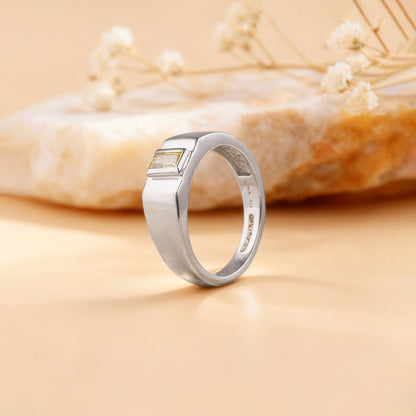 Silver Citrine Blaze Ring For Him