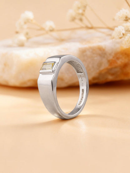 Silver Citrine Blaze Ring For Him
