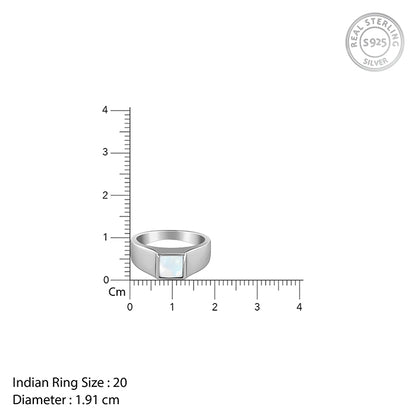 Silver Trend Moonstone Ring For Him