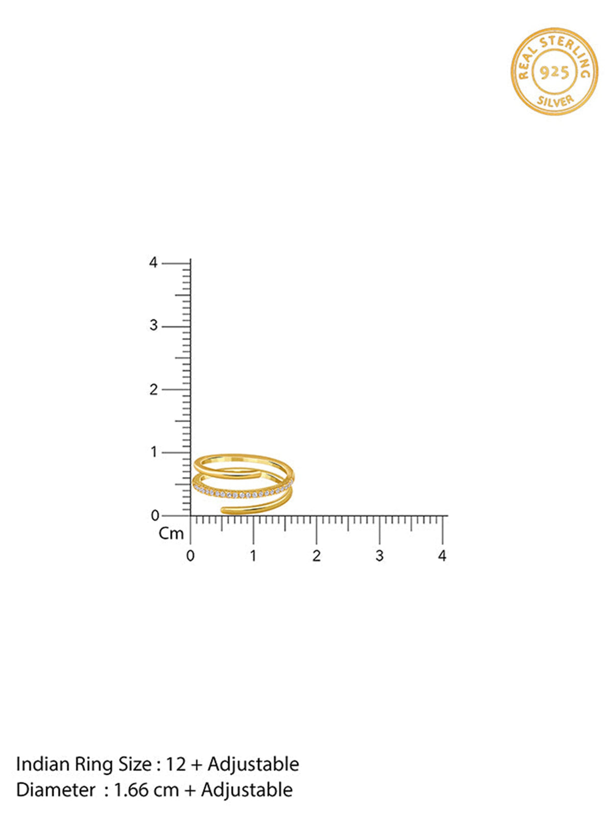 Golden Radiant Divide Ring (Size 12)